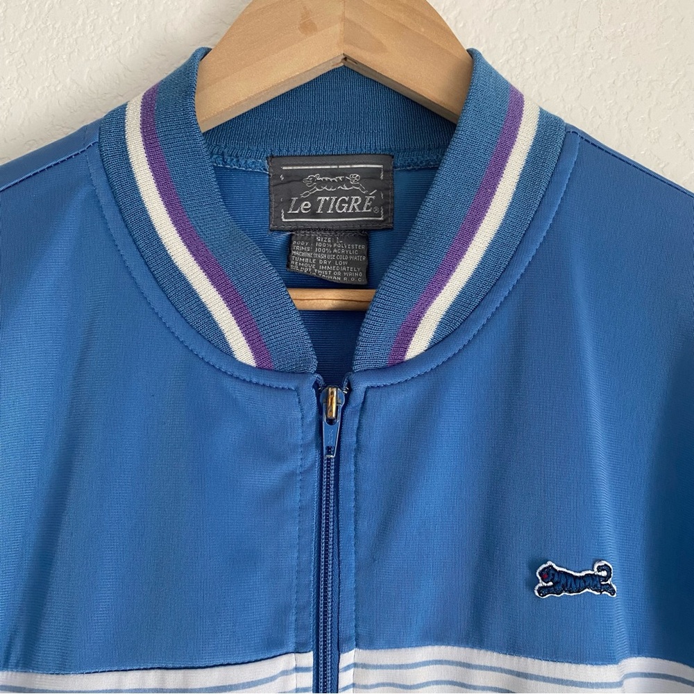 Vintage Le Tigre zip track jacket, light blue, L - Picture 5 of 13